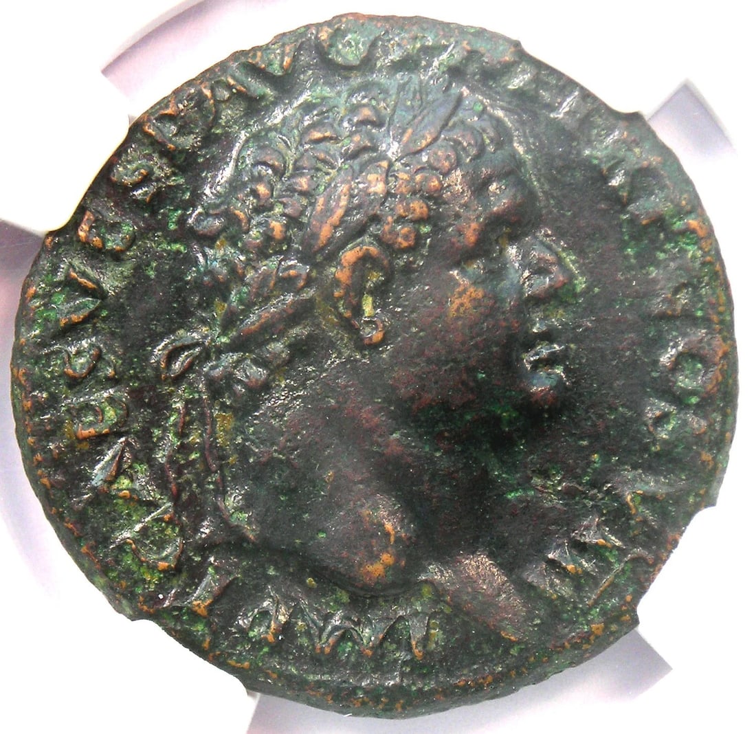 TITUS AE AS COPPER COIN: Titus AE As Copper Coin Year: 79 AD Denomination: As Composition: Copper Country of Origin: Italy Accessories: None Accessories Notice: When purchasing pre-owned goods, please refer to the