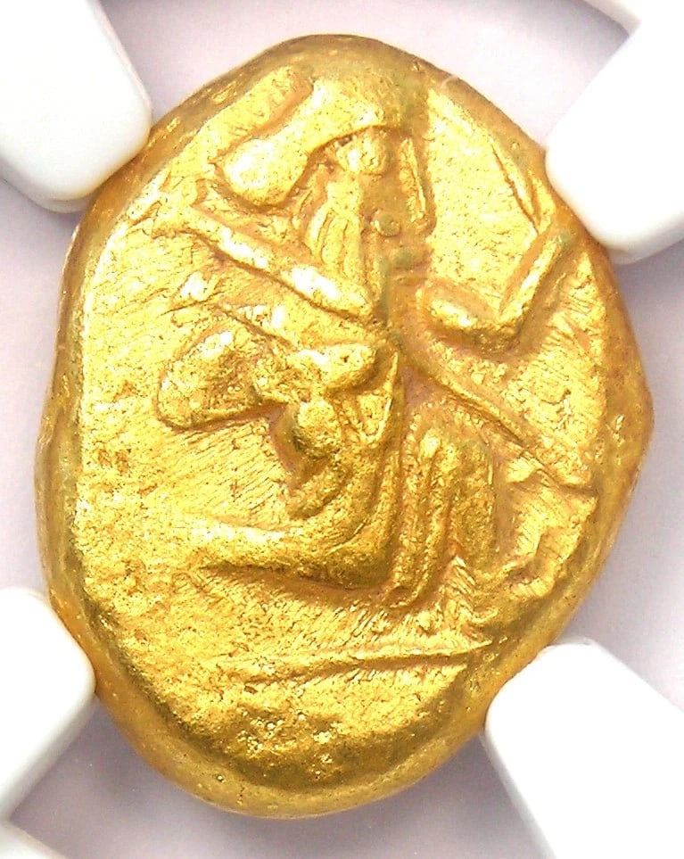 ACHAEMENID GOLD HERO AV DARIC BIBLE COIN: Achaemenid Gold Hero AV Daric Bible Coin Year: 400 BC Denomination: Daric Composition: Gold Country of Origin: Israel Accessories: None Accessories Notice: When purchasing pre-owned goods,