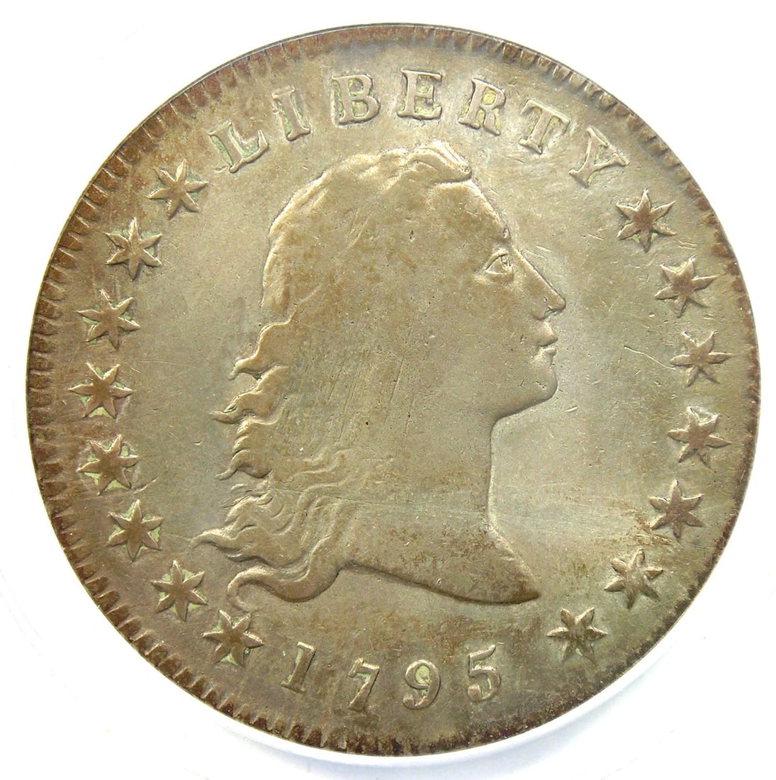 1795 FLOWING HAIR SILVER DOLLAR $1 COIN: 1795 Flowing Hair Silver Dollar $1 Coin Year: 1795 Denomination: $1 Composition: Silver Country of Origin: United States Accessories: None Accessories Notice: When purchasing pre-owned goo
