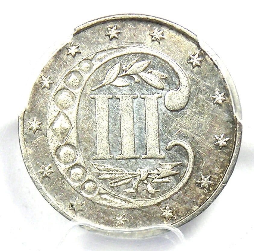 1867 THREE CENT SILVER COIN - 2