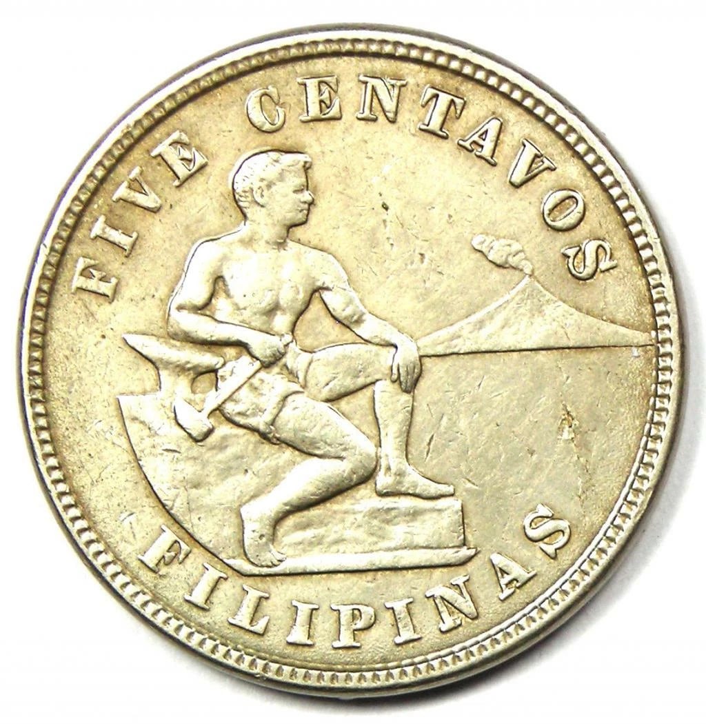 1918-S PHILIPPINES 5 CENTAVOS 5C COIN (1 of 2)