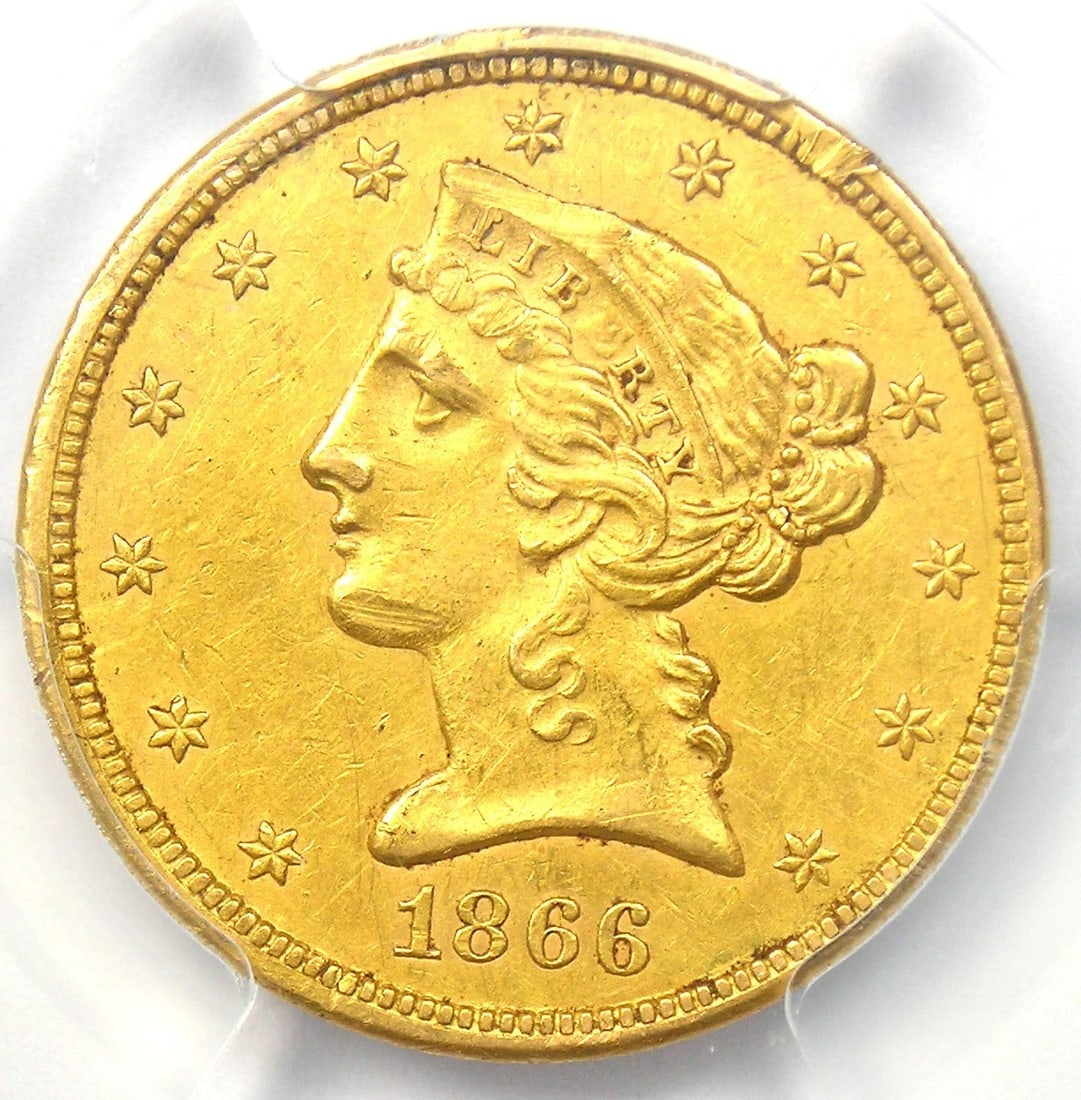 1866-S LIBERTY GOLD HALF EAGLE $5 COIN WITH NO MOTTO: 1866-S Liberty Gold Half Eagle $5 Coin with No Motto Year: 1866 Denomination: $5 Composition: Gold Country of Origin: United States Accessories: None Accessories Notice: When purchasing pr