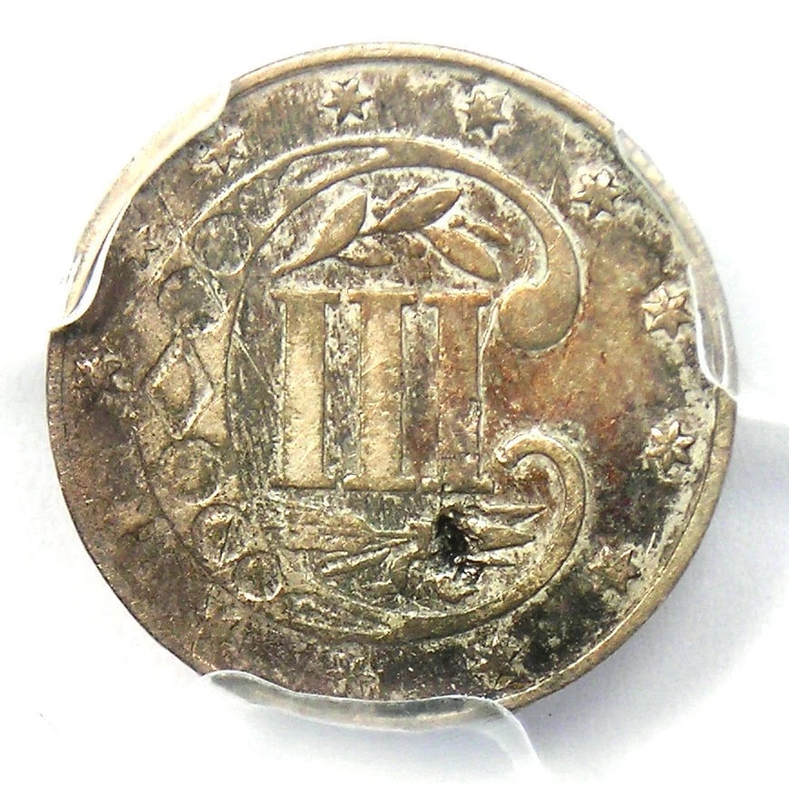 1867 THREE CENT SILVER COIN 3CS - 2