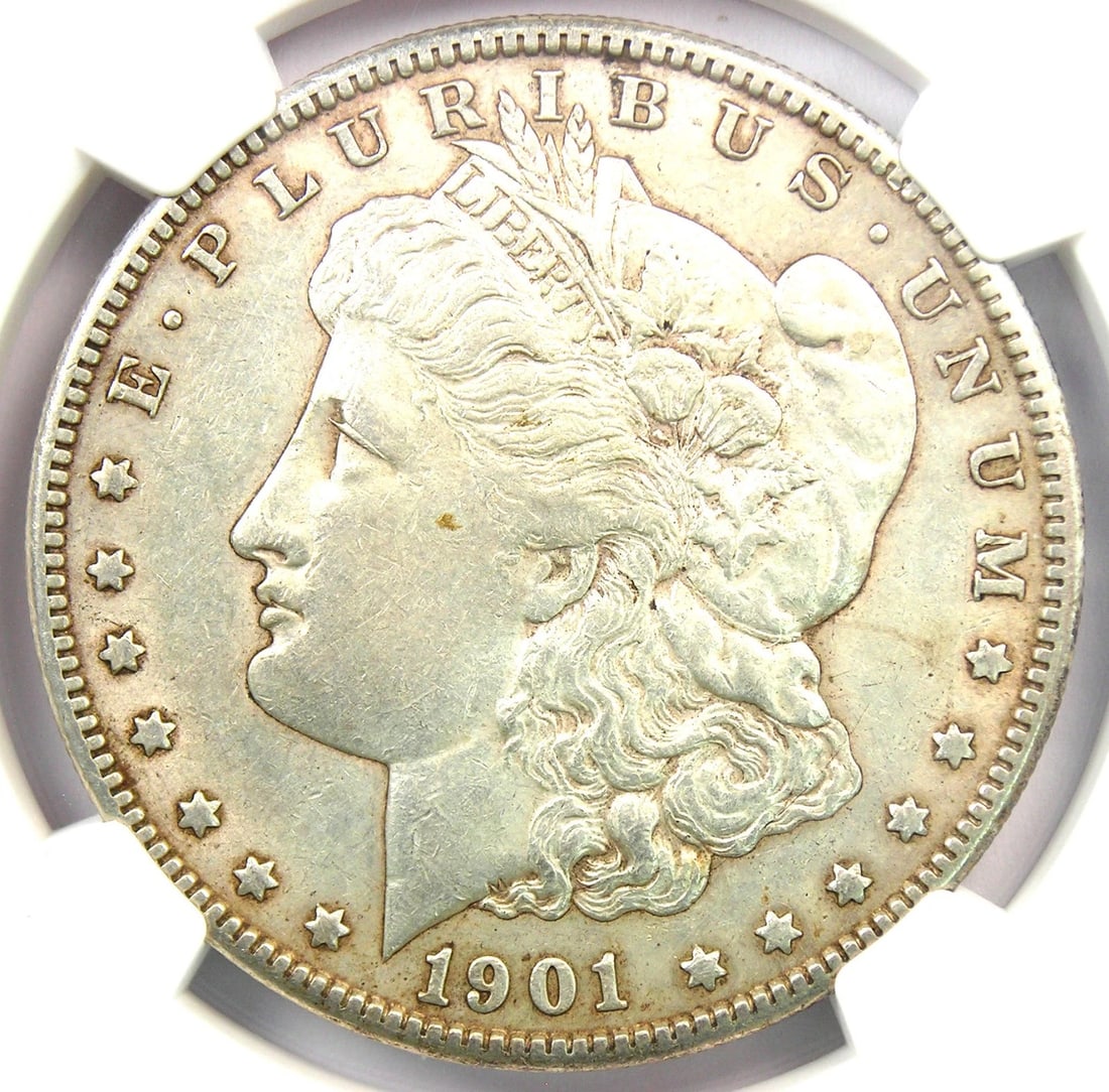 1901-S MORGAN SILVER DOLLAR $1 COIN: 1901-S Morgan Silver Dollar $1 Coin Year: 1901 Denomination: $1 Composition: Silver Country of Origin: United States Accessories: None Accessories Notice: When purchasing pre-owned goods,