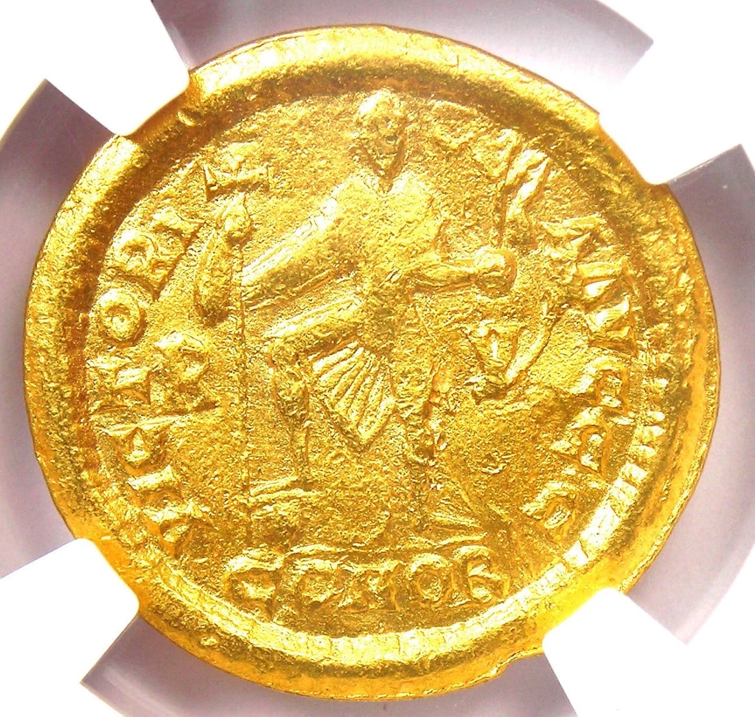 VISIGOTHS THEODERIC GOLD VALENTINIAN III AV SOLIDU - 2