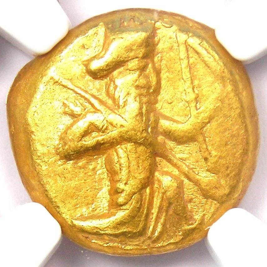 ACHAEMENID EMPIRE GOLD HERO KING AV DARIC BIBLE COIN: Achaemenid Empire Gold Hero King AV Daric Bible Coin Year: 400 BC Denomination: Daric Composition: Gold Country of Origin: Israel Accessories: None Accessories Notice: When purchasing pre-