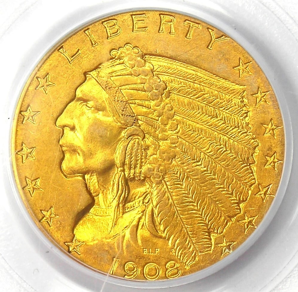 1908 INDIAN GOLD QUARTER EAGLE $2.50 COIN: 1908 Indian Gold Quarter Eagle $2.50 Coin Year: 1908 Denomination: $2.50 Composition: Gold Country of Origin: United States Accessories: None Accessories Notice: When purchasing pre-owned goods,