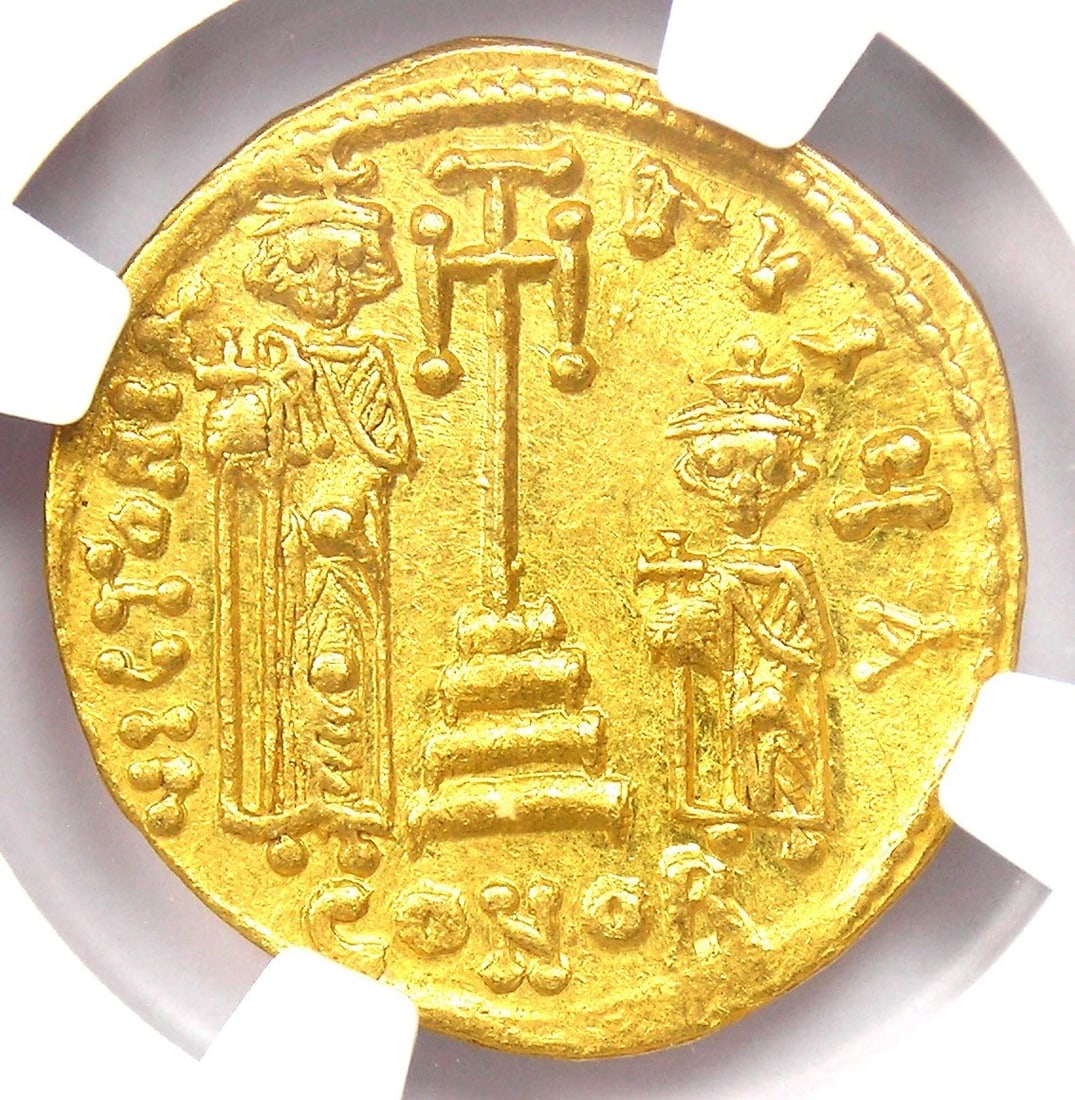 CONSTANS II & CONSTANTINE IV GOLD AV SOLIDUS: Constans II & Constantine IV Gold AV Solidus Year: Denomination: Solidus Composition: Gold Country of Origin: Italy Accessories: None Accessories Notice: When purchasing pre-owned goods, please refer