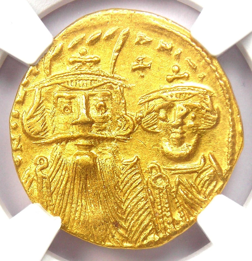 CONSTANS II & CONSTANTINE IV GOLD AV SOLIDUS - 2