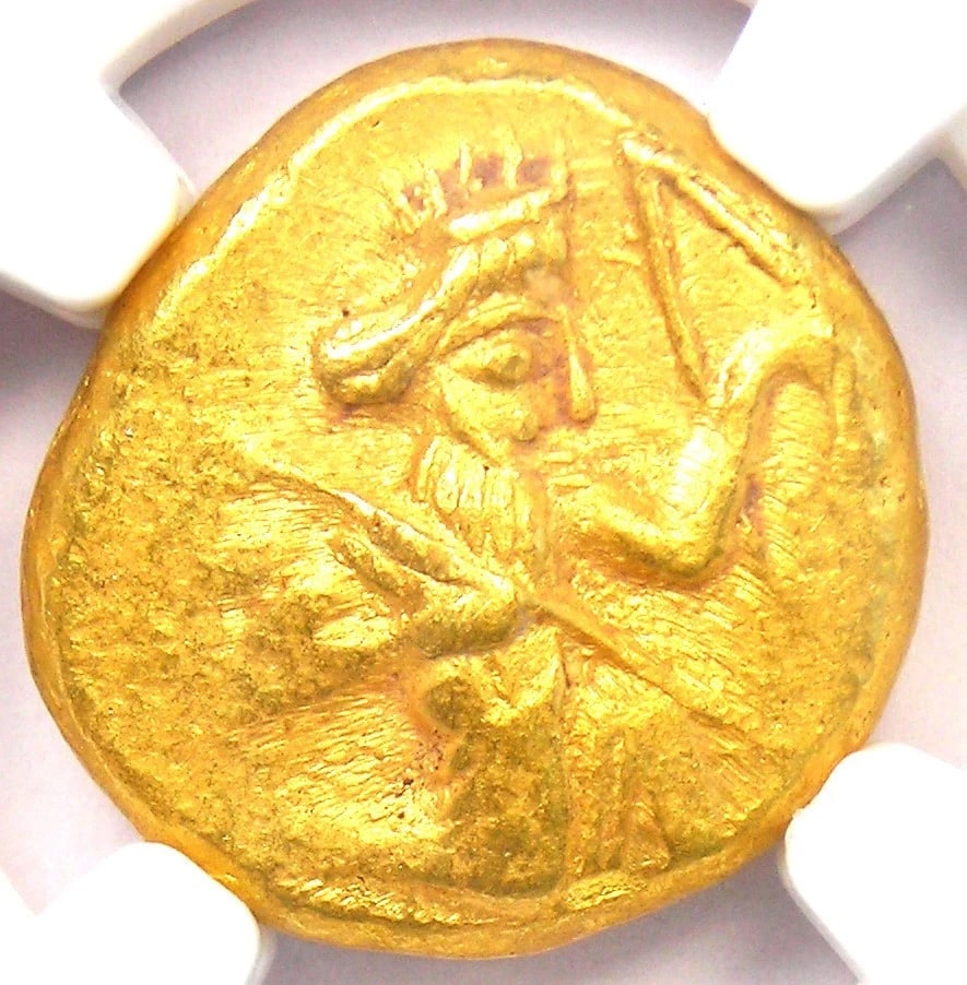 ACHAEMENID GOLD HERO AV DARIC BIBLE COIN 400 BC: Achaemenid Gold Hero AV Daric Bible Coin 400 BC Year: 400 BC Denomination: Daric Composition: Gold Country of Origin: Israel Accessories: None Accessories Notice: When purchasing pre-owned goods,