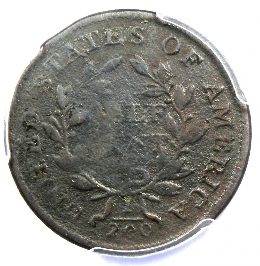 1805 SMALL 5 WITH STEMS DRAPED BUST HALF CENT - 2