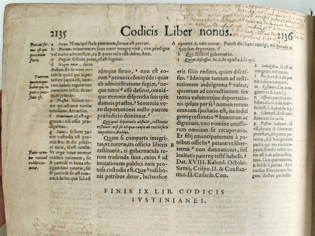 1559 CODEX DN. IUSTINIANI ANCIENT 16TH-CENTURY JUSTINIAN FOLIO CODE - 12