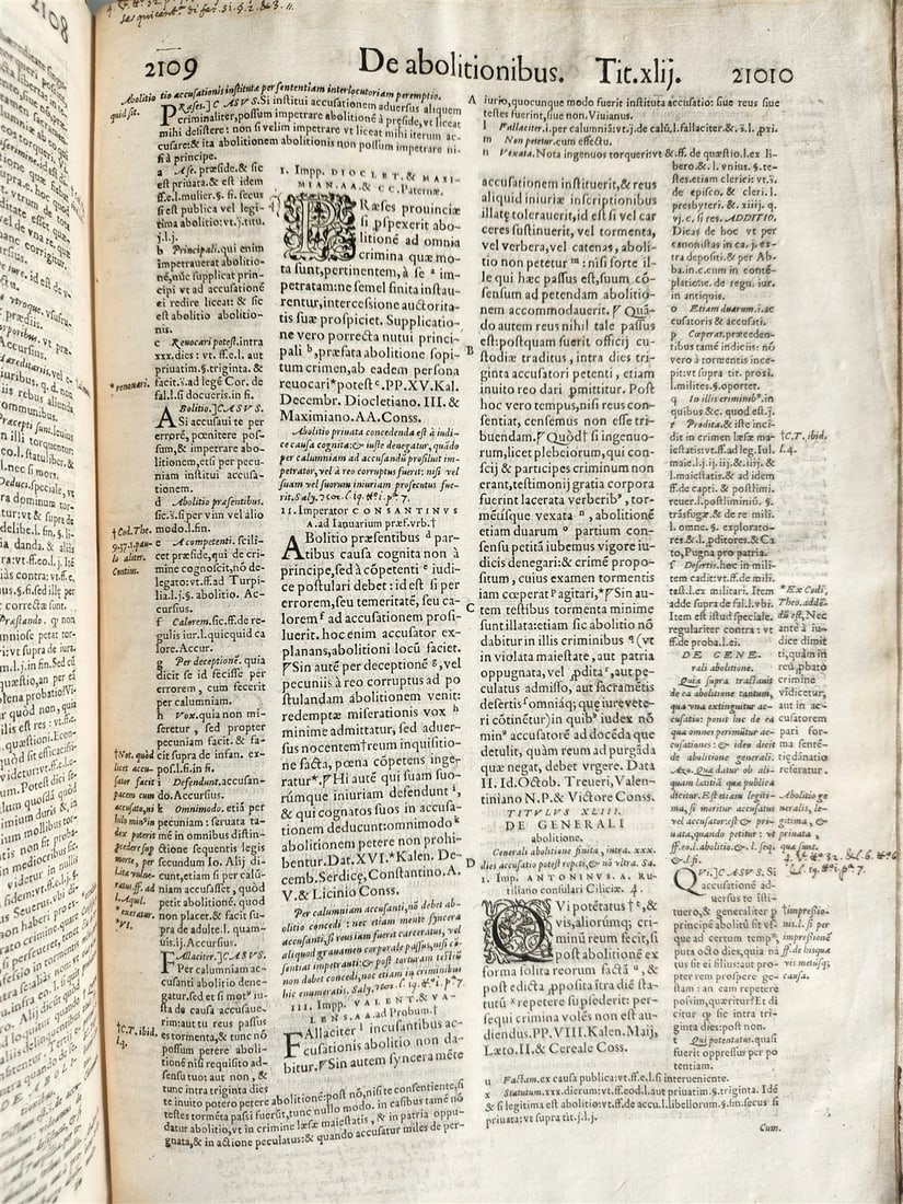 1559 CODEX DN. IUSTINIANI ANCIENT 16TH-CENTURY JUSTINIAN FOLIO CODE - 13