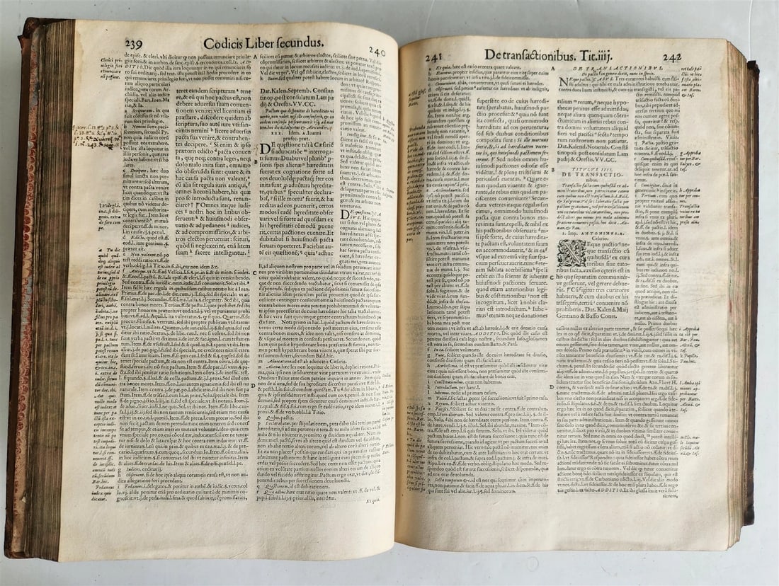 1559 CODEX DN. IUSTINIANI ANCIENT 16TH-CENTURY JUSTINIAN FOLIO CODE - 6