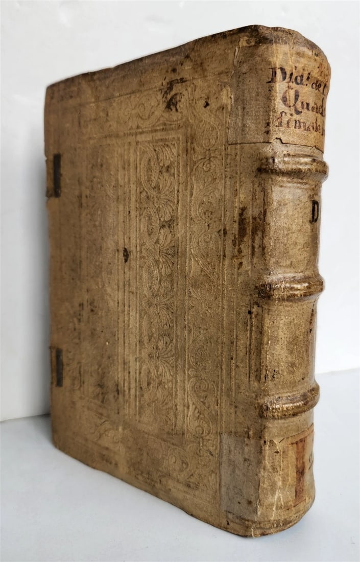 1604 DIDACUS OLD BLIND TOOLED PIGSKIN BINDING WITH CLASPS SERMONES (1 of 11)