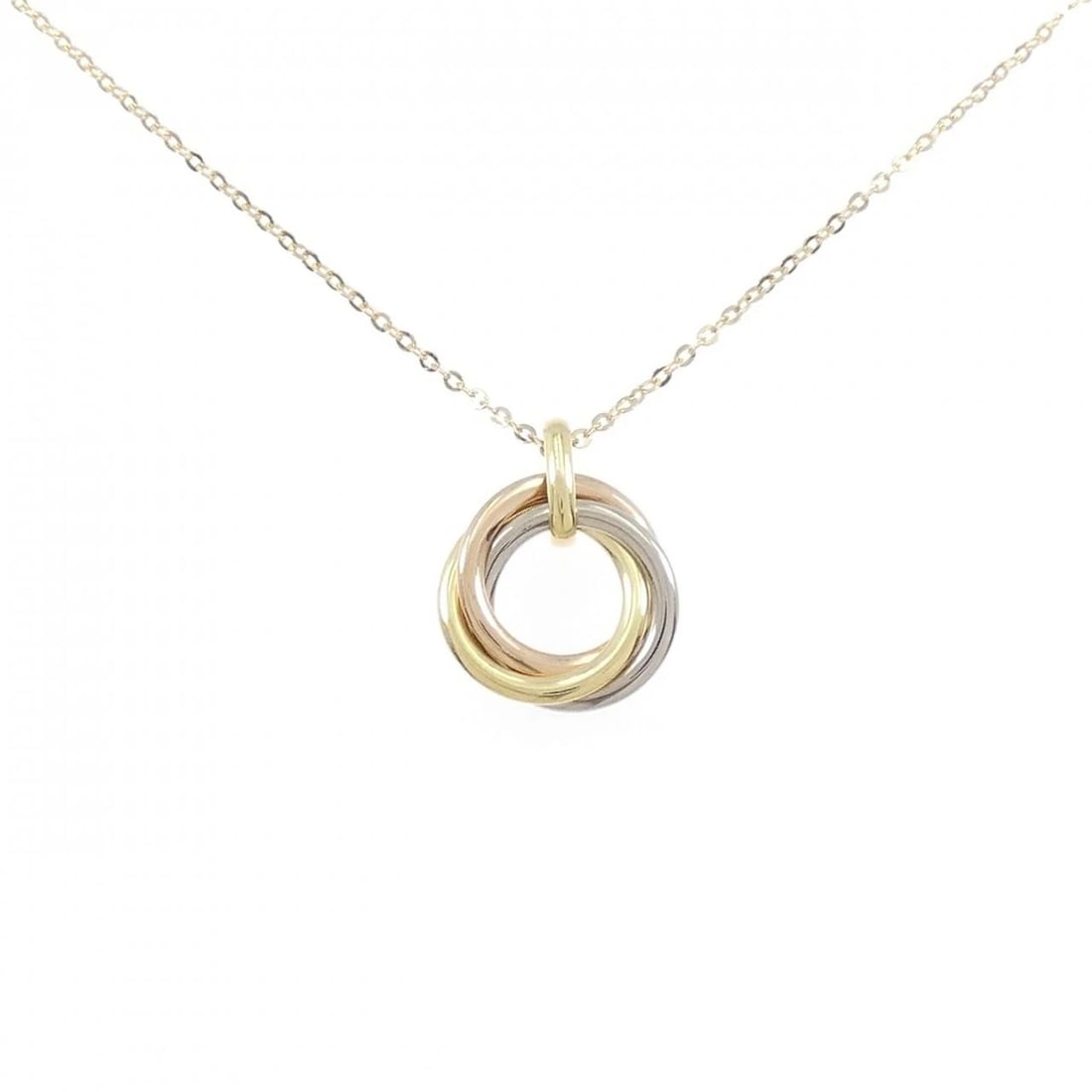 CARTIER TRINITY NECKLACE: Cartier Trinity Necklace Brand: CARTIER Type/Style: Cartier Necklace Material: 750 Yellow Gold/750 White Gold/750 Pink Gold, Color: Yellow GoldWhite Gold Pink Gold Size: 34?38cm Pendant length