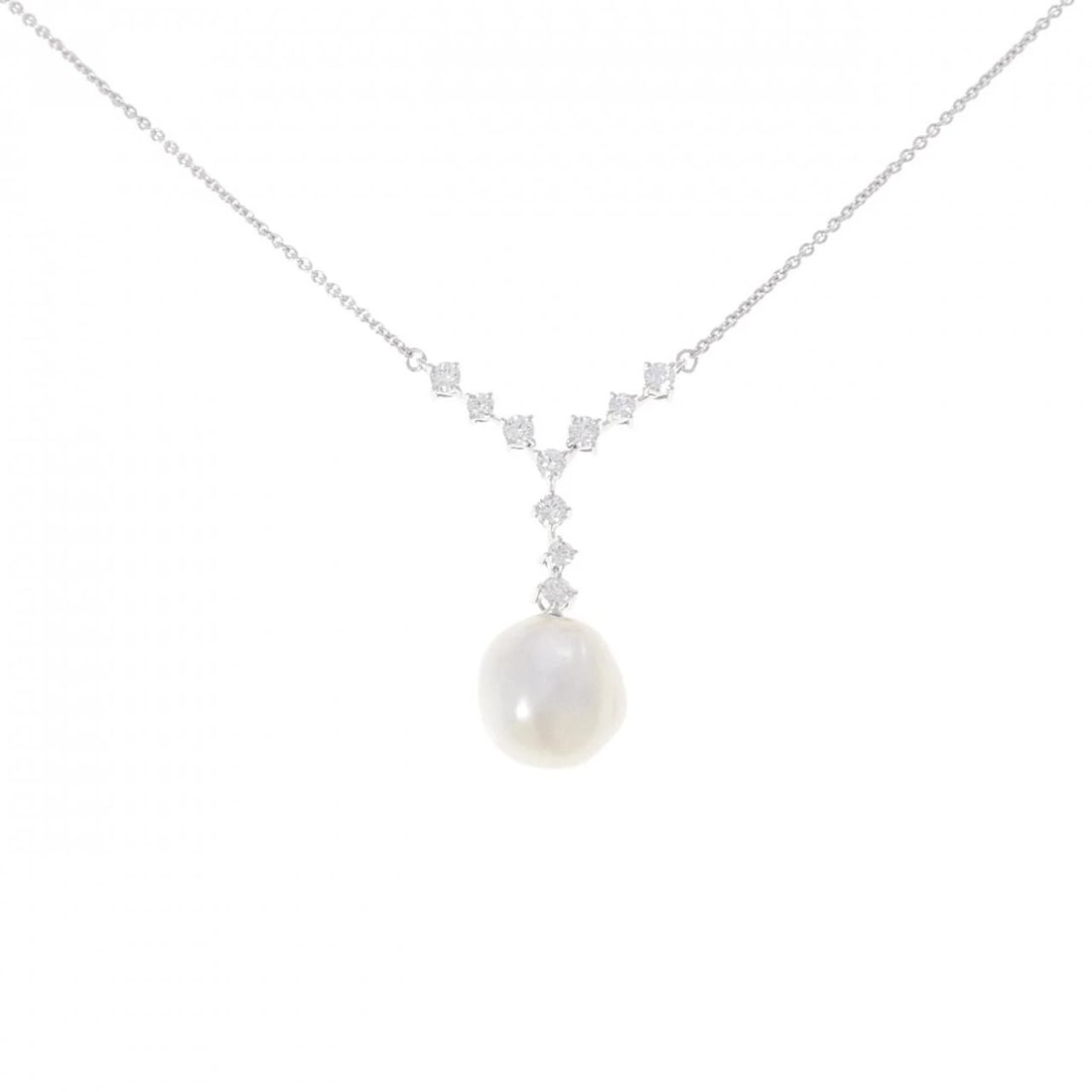 MIKIMOTO WHITE BUTTERFLY PEARL NECKLACE: Mikimoto White Butterfly Pearl Necklace Brand: MIKIMOTO Type/Style: Mikimoto Necklace Material: K18 white gold, Main Stone Secondary Stone Natural Color: white gold Size: 42cm Pendant length approx.