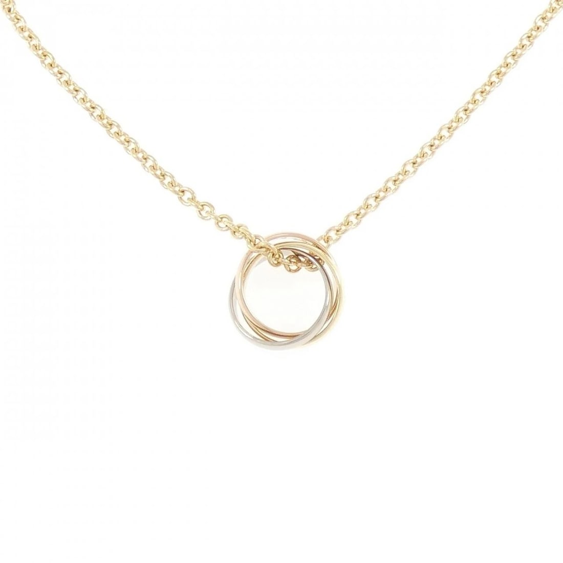 CARTIER TRINITY NECKLACE: Cartier Trinity Necklace Brand: CARTIER Type/Style: Cartier Necklace Material: 750 Yellow Gold/750 White Gold/750 Pink Gold, Color: Yellow Gold White Gold Pink Gold Size: 42cm Pendant length approx.