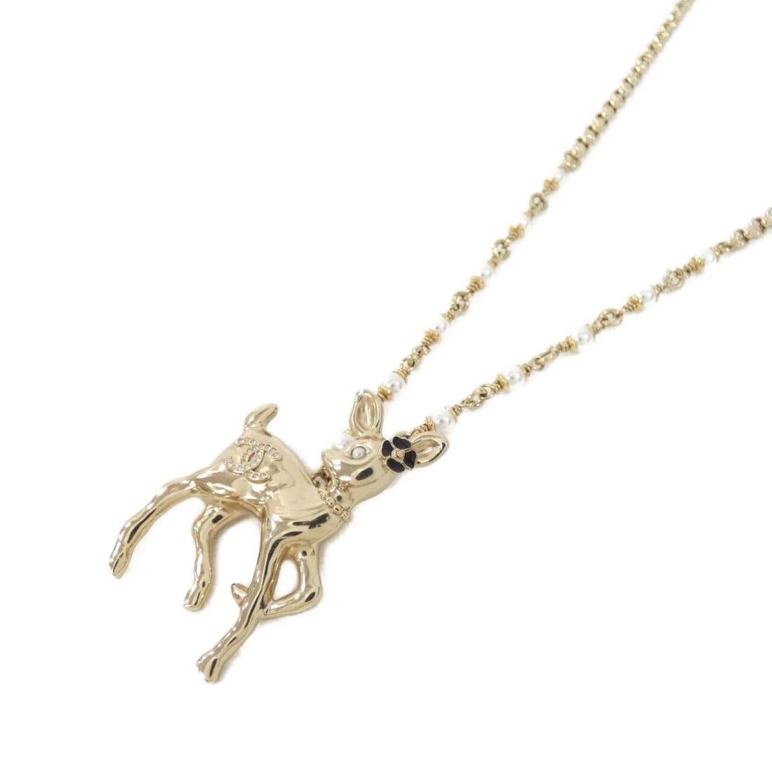 CHANEL NECKLACE: Chanel Necklace Brand: CHANEL Type/Style: Chanel Necklace Material: Fake pearl, Color: White + Crystal + Black Gold Metal Size: Length: 61-68cm cm Top Width x Height: 3cm cm x 4.5cm cm Accessories: