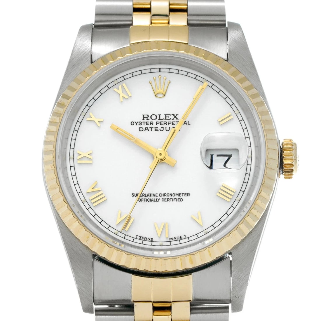 ROLEX DATEJUST WHITE WATCH - 4