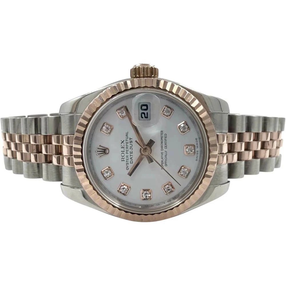 ROLEX DATEJUST WHITE WATCH - 4