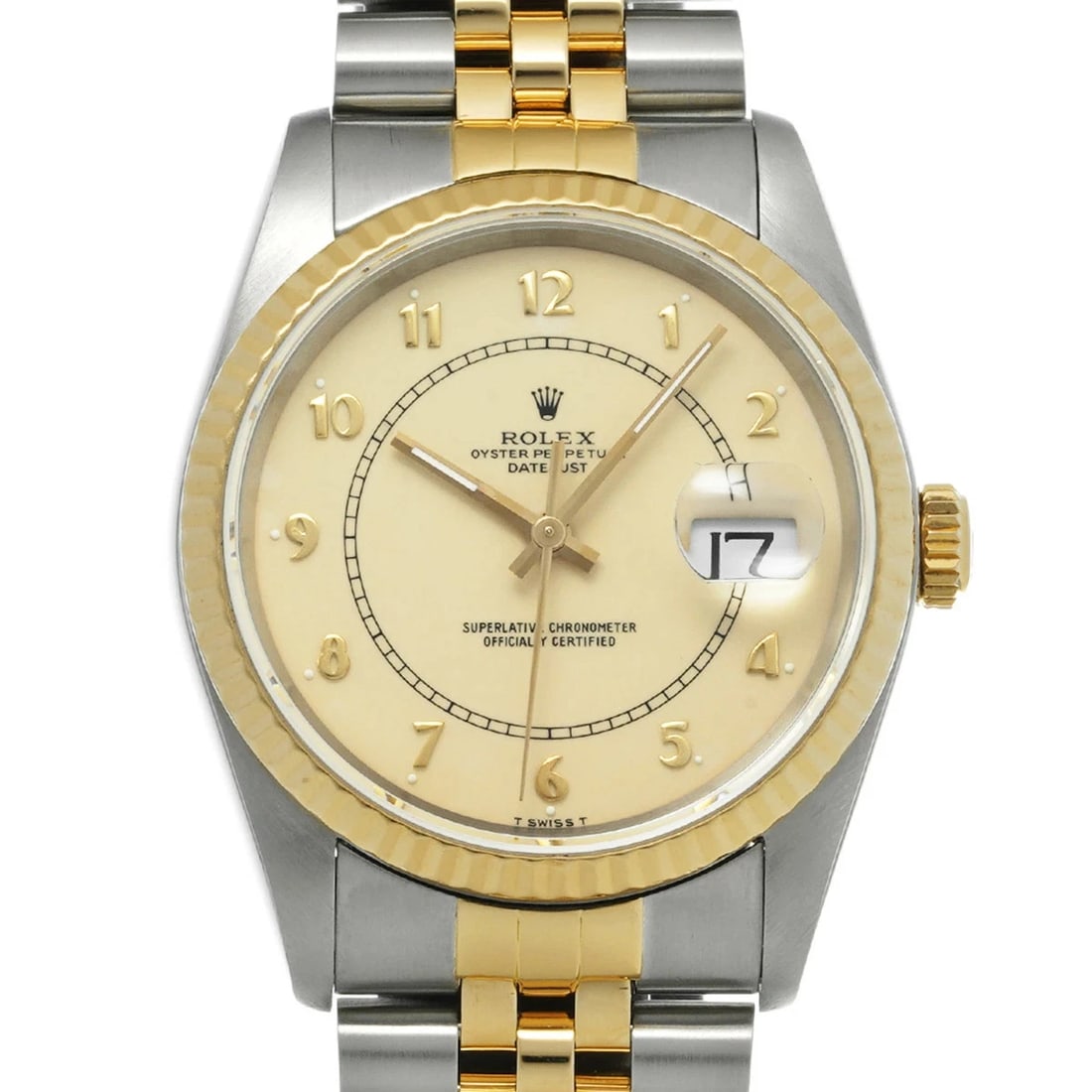 ROLEX DATEJUST IVORY WATCH - 4