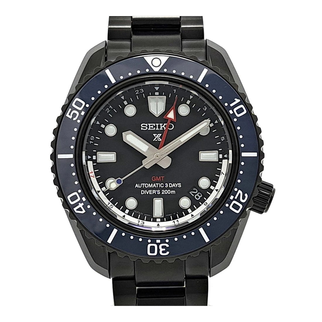 SEIKO BLACK WATCH: SEIKO Black Watch Brand: SEIKO Type/Style: Wristwatch Material: Case Material N/A Band Material Stainless Steel Color: Dial Color Black Size: Wrist Size 20cm Case Size 42mm Accessories: None