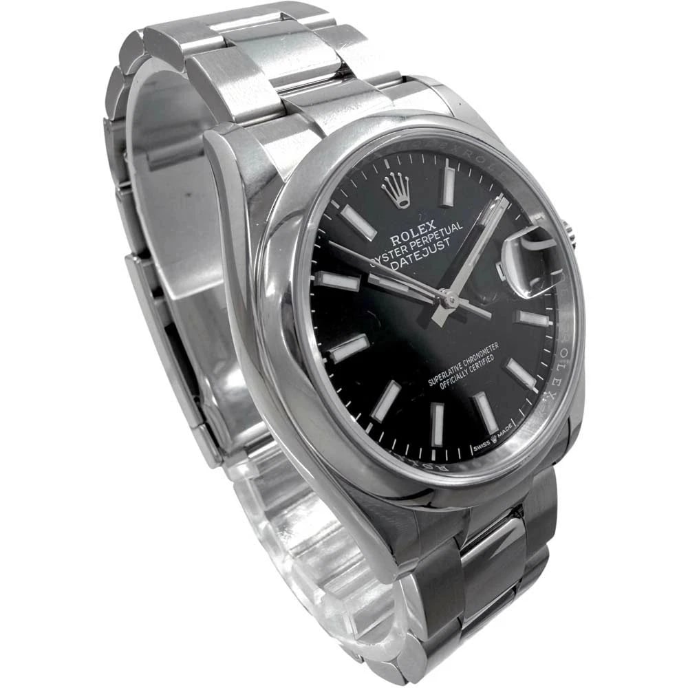 ROLEX DATEJUST BLACK WATCH - 3