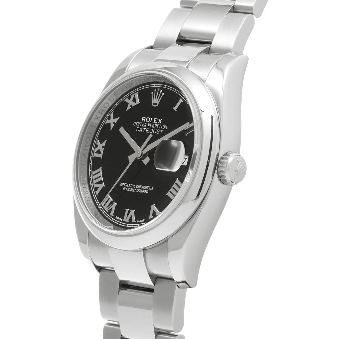 ROLEX DATEJUST BLACK WATCH - 2
