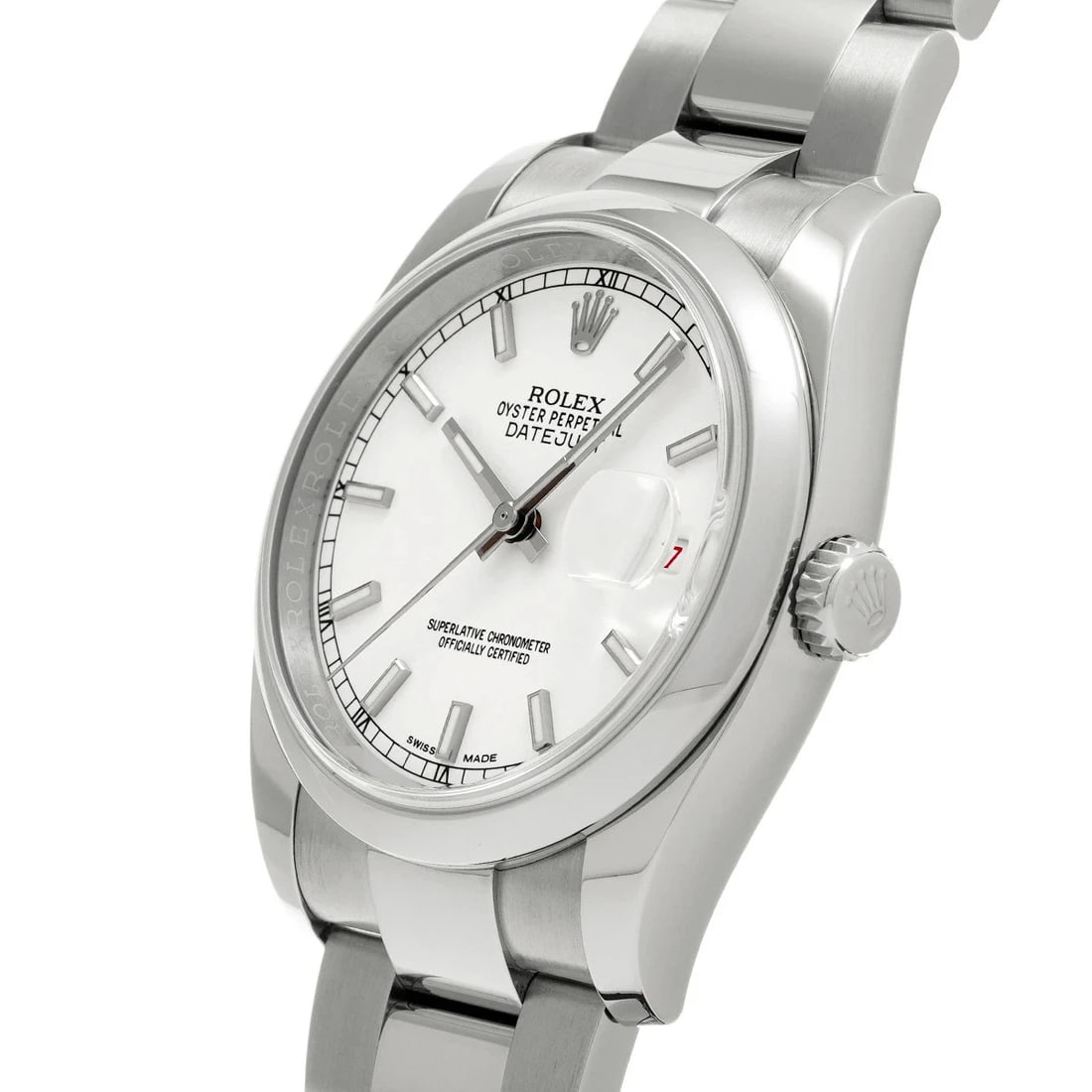 ROLEX DATEJUST WHITE WATCH - 2