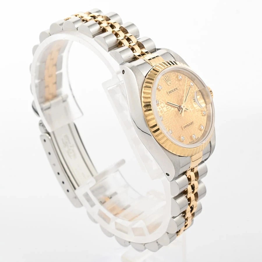 ROLEX DATEJUST YELLOW WATCH - 3