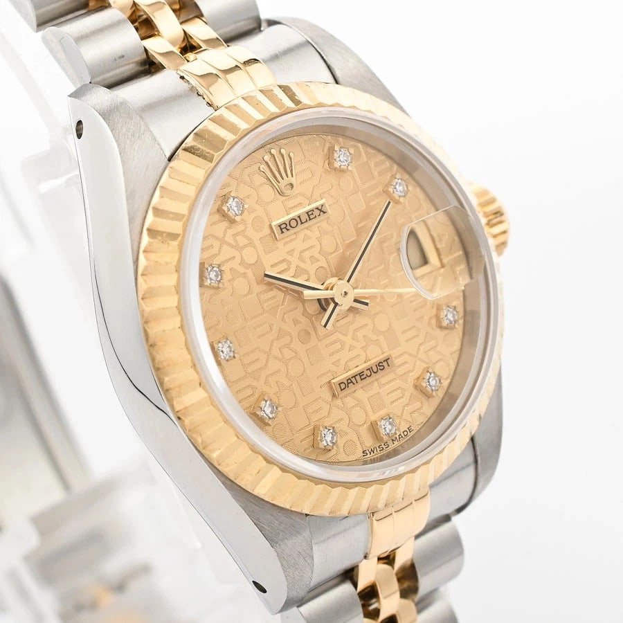 ROLEX DATEJUST YELLOW WATCH - 4