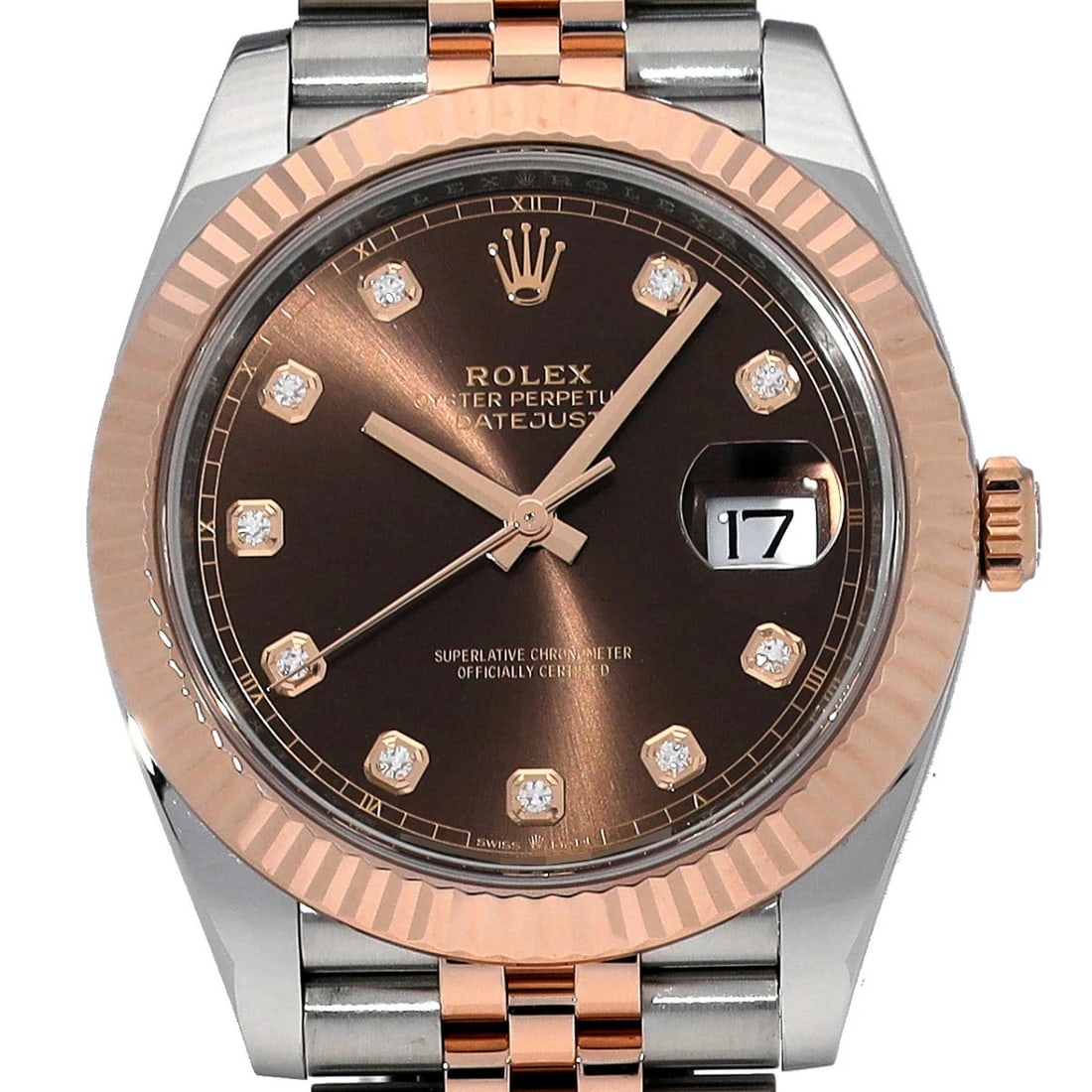 ROLEX DATEJUST BROWN WATCH - 4