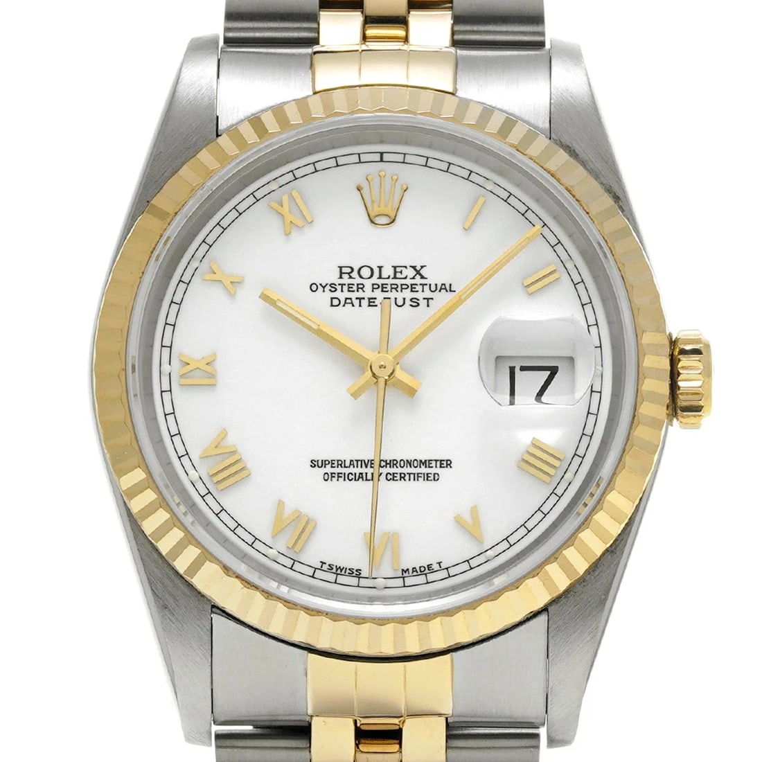 ROLEX DATEJUST WHITE WATCH - 4