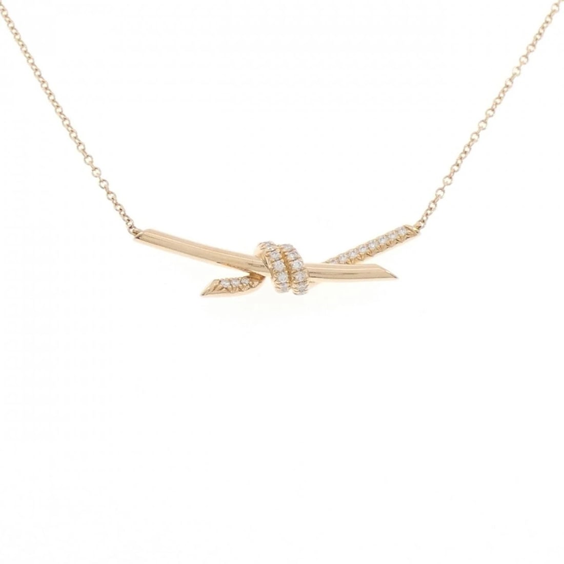 TIFFANY & CO. KNOT NECKLACE: TIFFANY & Co. Knot Necklace Brand: TIFFANY&Co. Type/Style: TIFFANY&Co. Necklace Material: 750 Pink Gold, Main Stone Natural Color: PINK GOLD Size: Length49?54cm Actual Size Pendant length approx. x wi