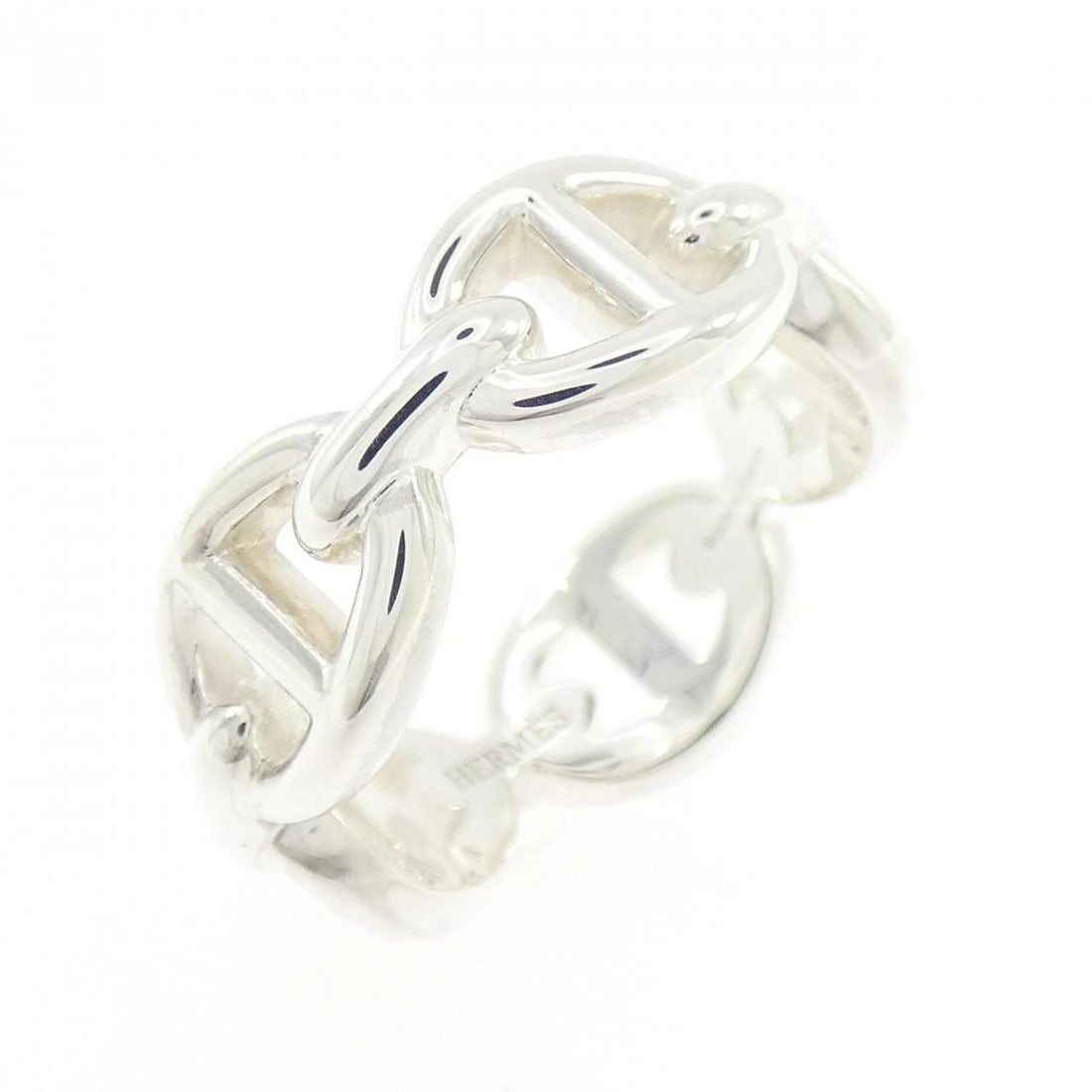 HERMES CHAINE D'ANCRE ENCHAINE RING: Hermes Chaine d'Ancre Enchaine Ring Brand: HERMES Type/Style: Hermes Ring Material: 925Silver, Color: Silver Size: US5 3/4(51) Accessories: None Accessories Notice: When purchasing pre-owned goods,