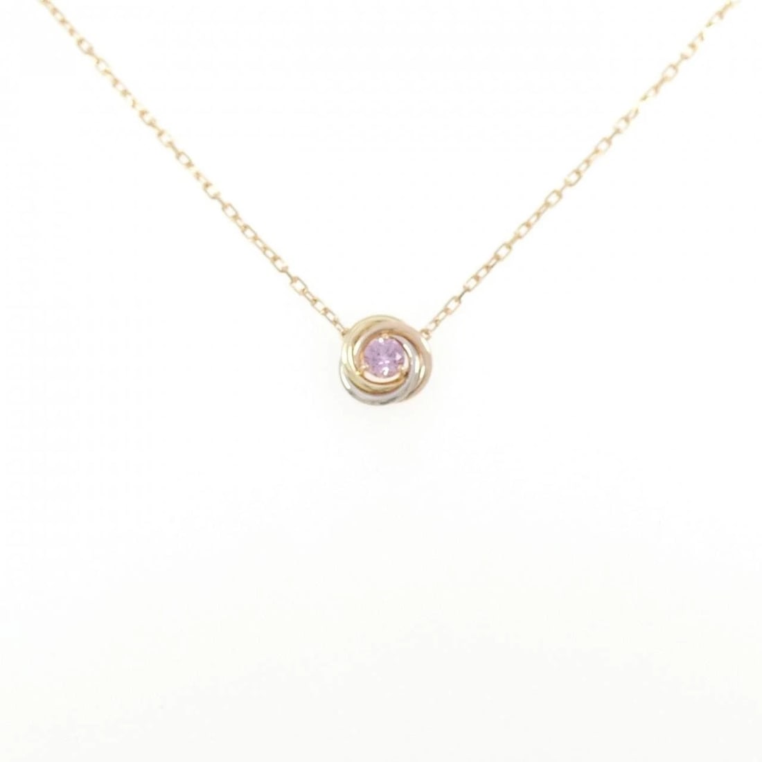 CARTIER TRINITY NECKLACE: Cartier Trinity Necklace Brand: CARTIER Type/Style: Cartier Necklace Material: 750 Yellow Gold/750 White Gold/750 Pink Gold, Main Stone Sapphire Color: YG,WG,PG Size: length38?41cmActual Size Pendant