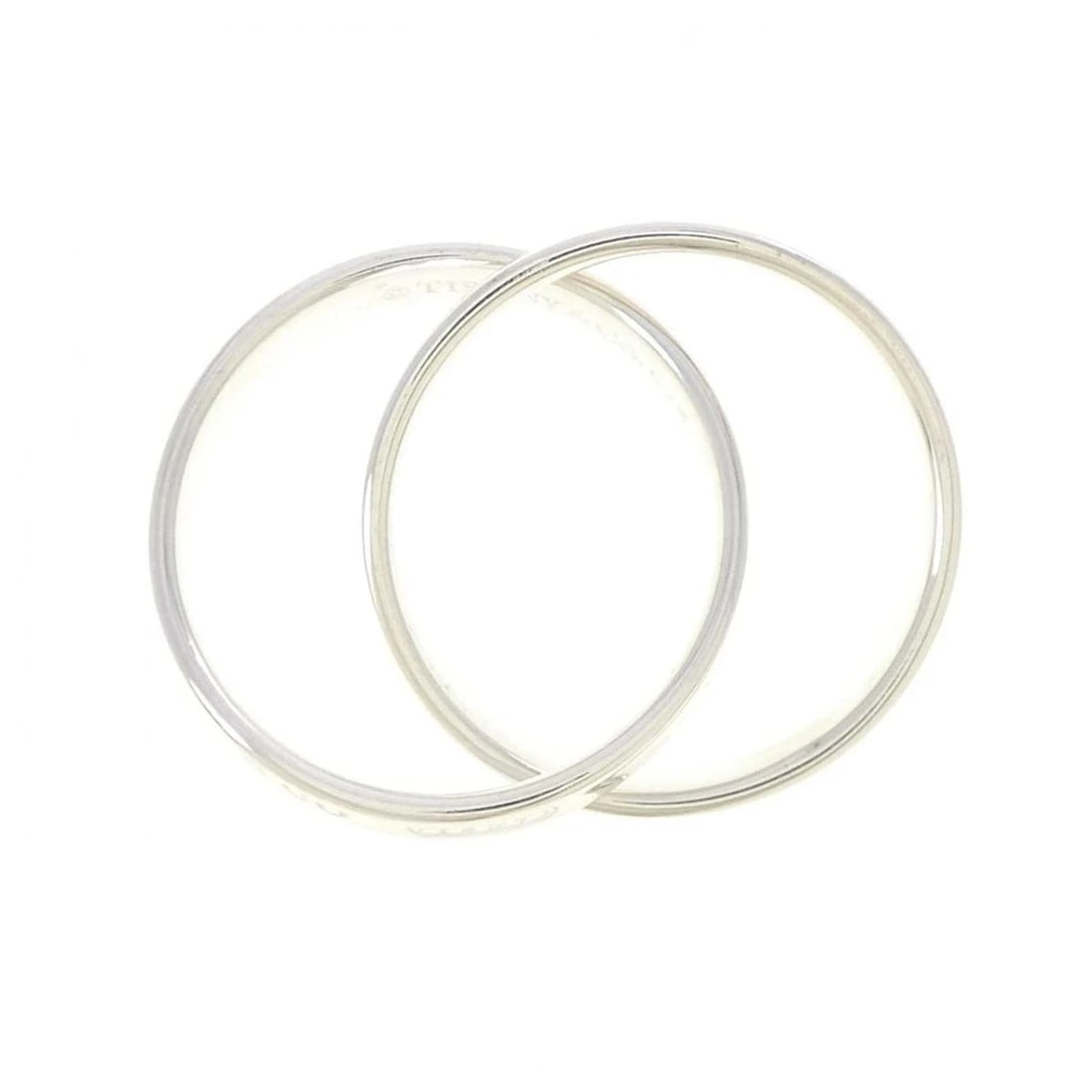 TIFFANY & CO. INTERLOCKING CIRCLE SILVER RING - 3