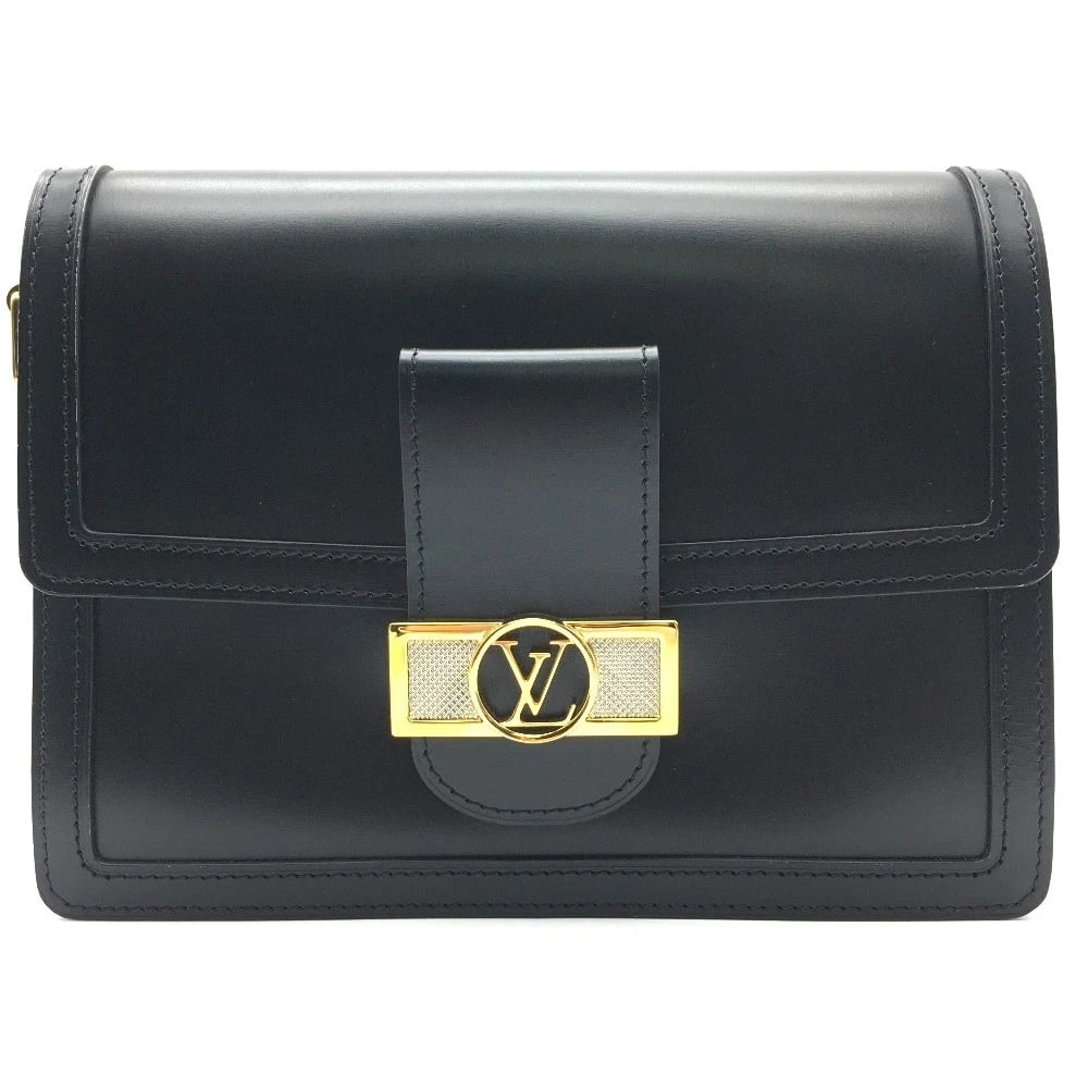 LOUIS VUITTON LOCK DAUPHINE MM SHOULDER BAG CLUTCH 2 WAY BAG: LOUIS VUITTON Lock Dauphine MM Shoulder Bag Clutch 2 way bag Brand: LOUIS VUITTON Type/Style: Shoulder Bag Material: Calfskin Color: Noir / BlackxGold Size: W9.8xH6.5xD4.9inch / W25cmxH16.5cmxD12.5cm