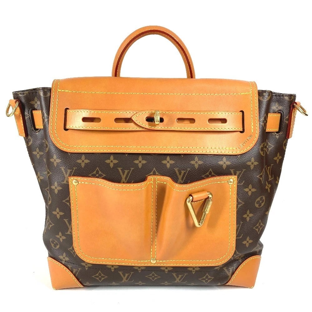 LOUIS VUITTON MONOGRAM DUST STEAMER 30 TOTE BAG: LOUIS VUITTON Monogram Dust Steamer 30 Tote Bag Brand: LOUIS VUITTON Type/Style: Backpack Material: MonogramCanvas Color: Brown Size: W12.2xH11.8xD5.3inch / W31cmxH30cmxD13.5cm Accessories: None <