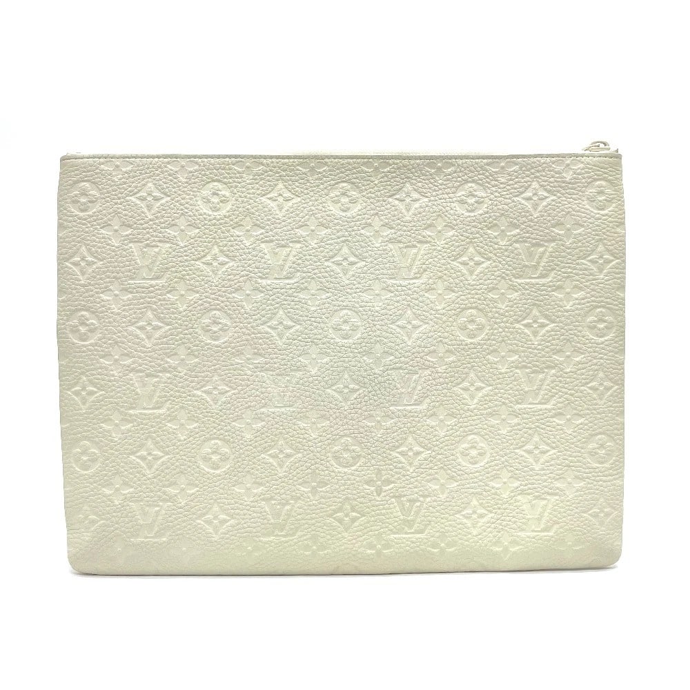 LOUIS VUITTON TAURILLON CLEMENCE MONOGRAM POCHETTE: LOUIS VUITTON Taurillon Clemence Monogram Pochette Brand: LOUIS VUITTON Type/Style: Clutch bag Material: Taurillon Clemence Color: Blanc / White Size: W14.0xH10.4inch / W35.5cmxH26.5cm Accessories