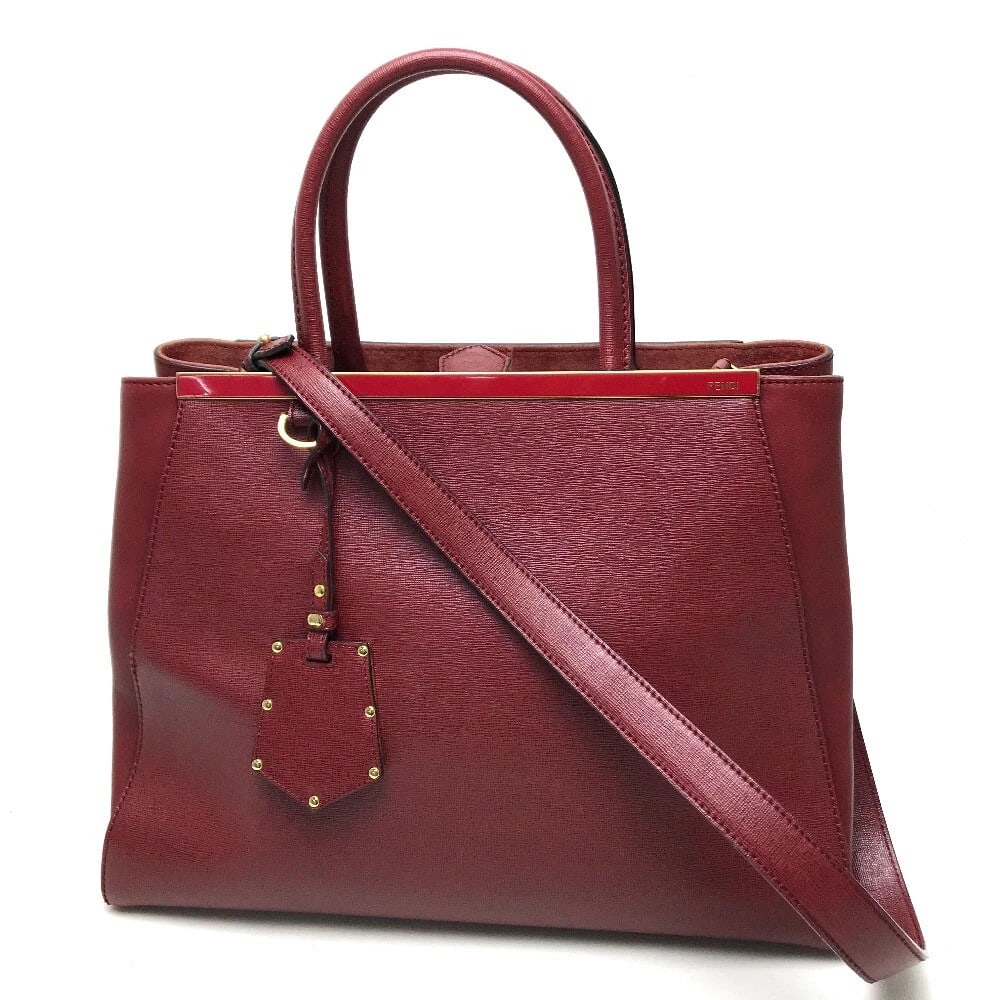 FENDI TROIS JOULE HAND BAG SHOULDER BAG 2WAY BAG DARK RED: FENDI Trois Joule Hand Bag Shoulder Bag 2way bag Dark Red Brand: FENDI Type/Style: 2 way bag Material: Leather Color: Dark Red Based Size: W14.0 x H10.6 x D5.9inch / W35.5cm x H27cm x D15cm