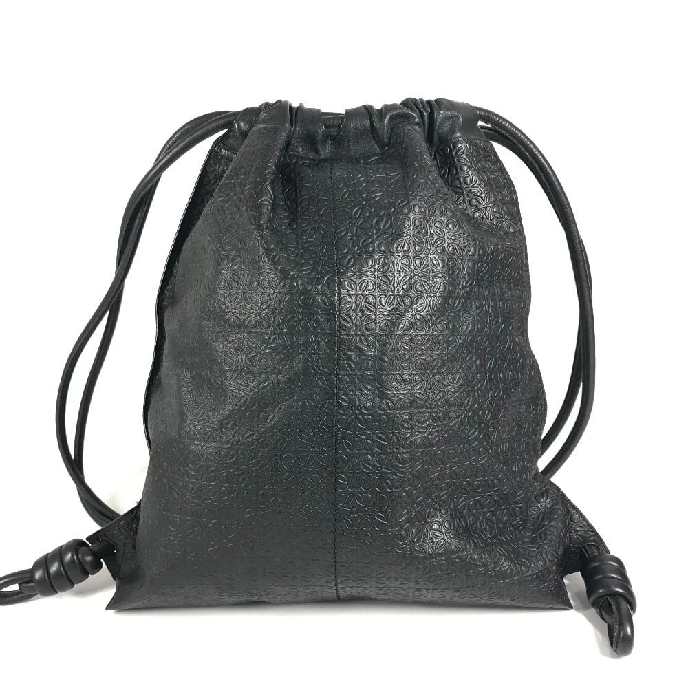 LOEWE DRAGONFLY LARVA ALL-OVER PATTERN BACKPACK LEATHER BLACK: LOEWE Dragonfly Larva All-over Pattern Backpack Leather Black Brand: LOEWE Type/Style: Backpack Material: Leather Color: Black Size: W17.7xH18.1xD3.7inch / W45cmxH46cmxD9.5cm Accessories: None