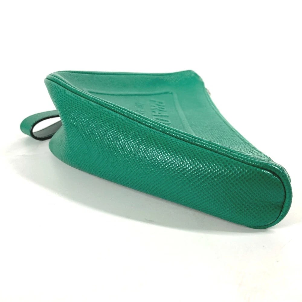 PRADA EMBOSSED TRIANGLE LOGO PLATE BAG POUCH - 3