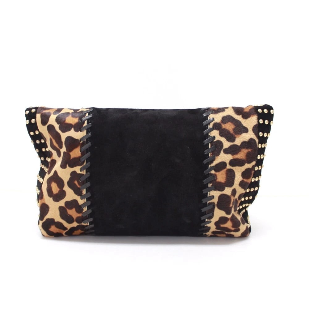 EMILIO LEOPARD PATTERN STUDDED CLUTCH BAG - 2