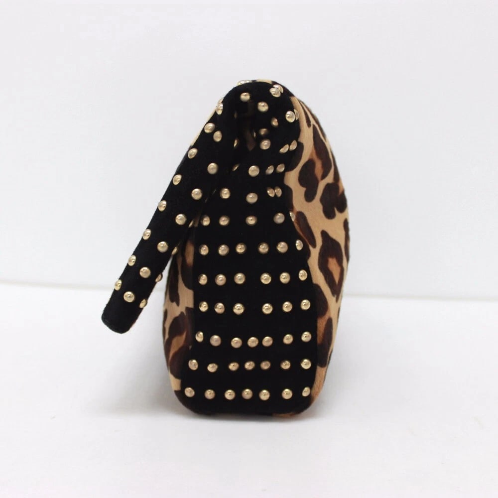 EMILIO LEOPARD PATTERN STUDDED CLUTCH BAG - 3