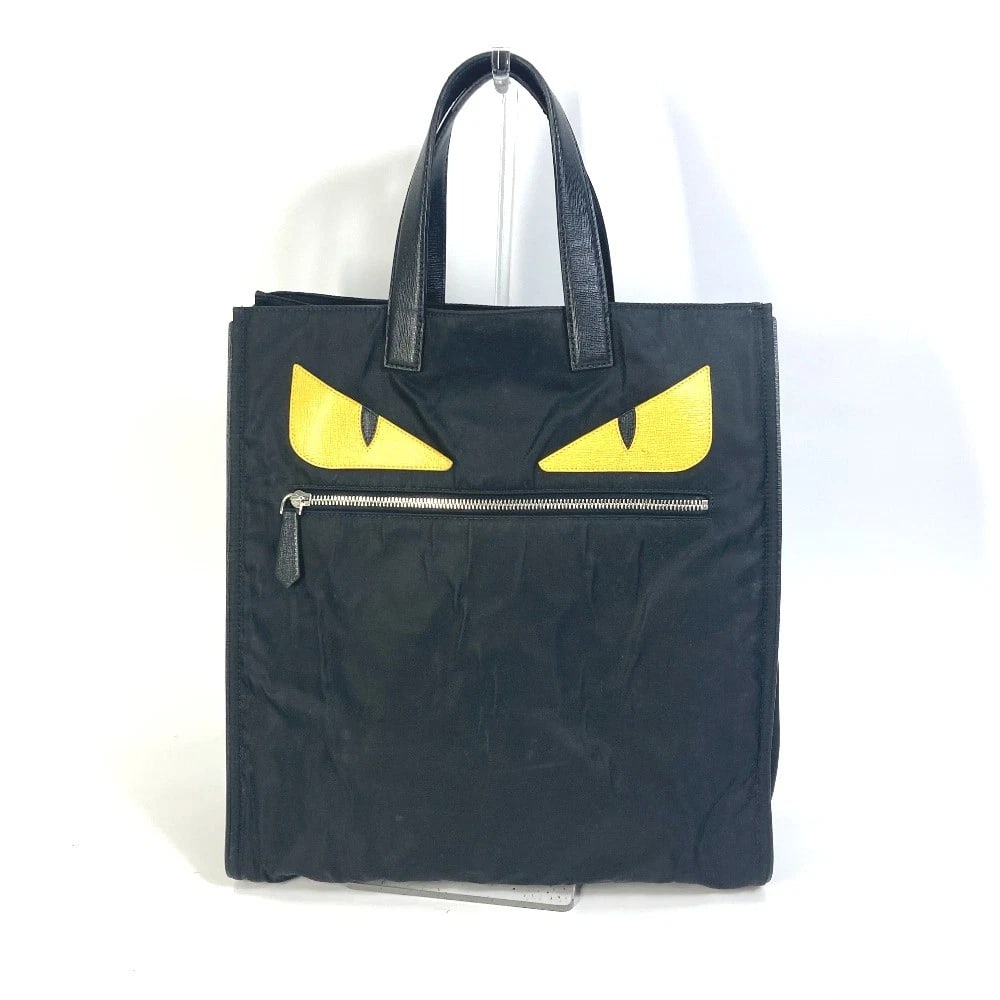 FENDI MONSTER BUGS BAG TOTE BAG NYLON BLACK/YELLOW (1 of 3)