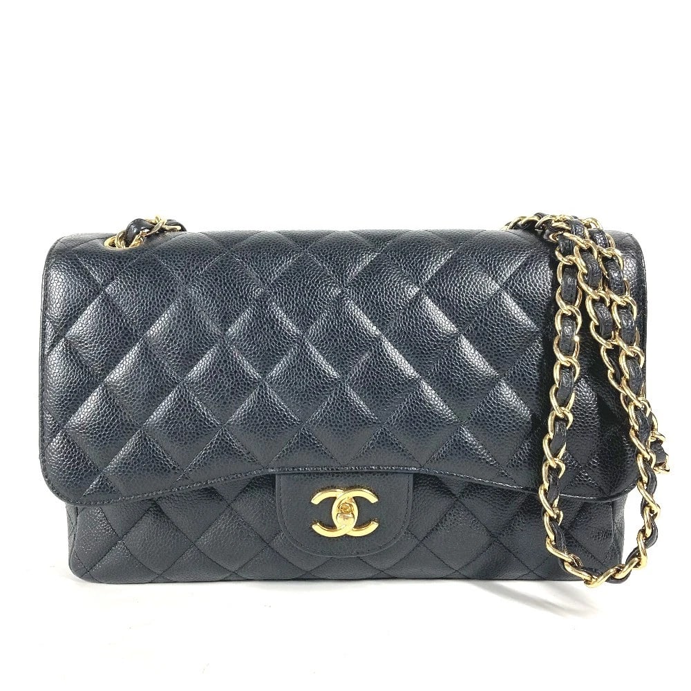 CHANEL MATELASSE 30 QUILTED DOUBLE CHAIN DOUBLE FLAP CROSSBODY: CHANEL Matelasse 30 Quilted Double Chain Double Flap Crossbody Brand: CHANEL Type/Style: Shoulder Bag Material: Caviar Leather Color: BlackxGoldHardware Size: W11.8xH7.7xD3.5inch / W30cmxH19.5cmxD9cm 