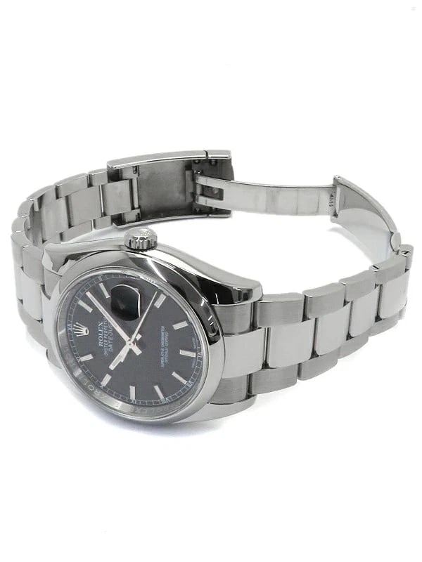 ROLEX DATEJUST BLACK WATCH - 2