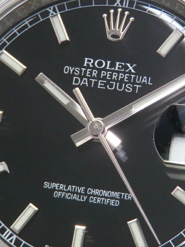 ROLEX DATEJUST BLACK WATCH - 3